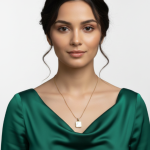 Elegant Gold-Plated Square Pendant Necklace
