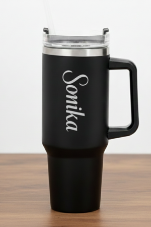 Matte Black Personalized Tumbler – Sleek, Stylish & On-the-Go