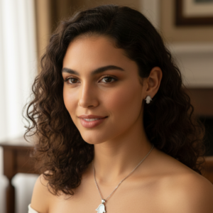 Silver-Tone Hamsa Charm Necklace & Earring Set