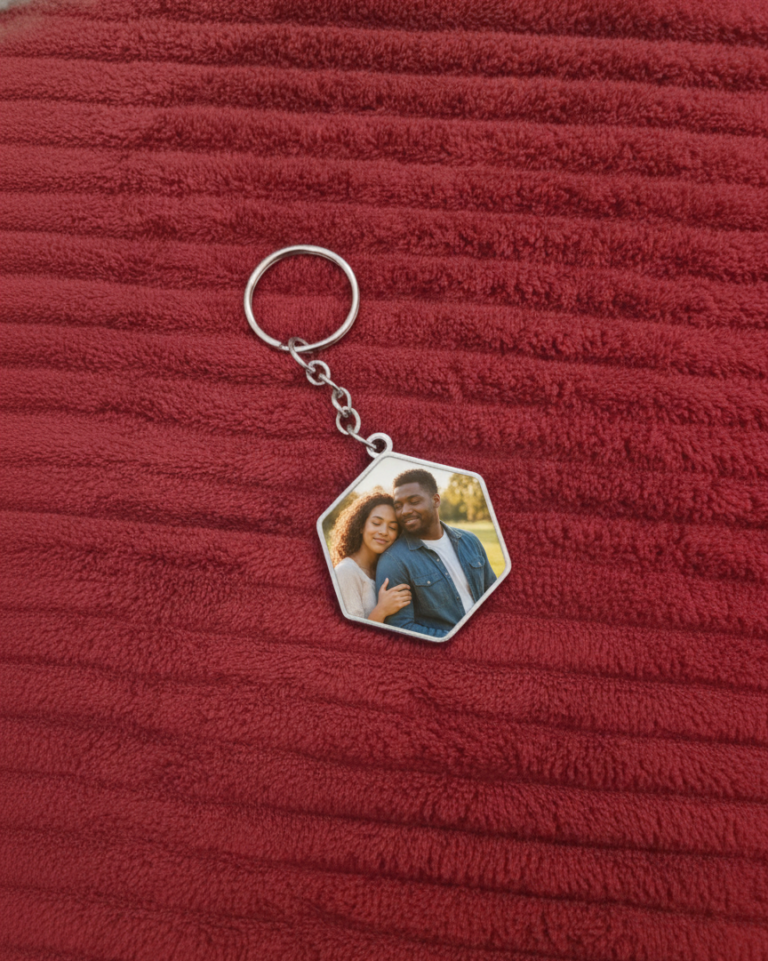 Cherished Memory Hexagon Keychain-2