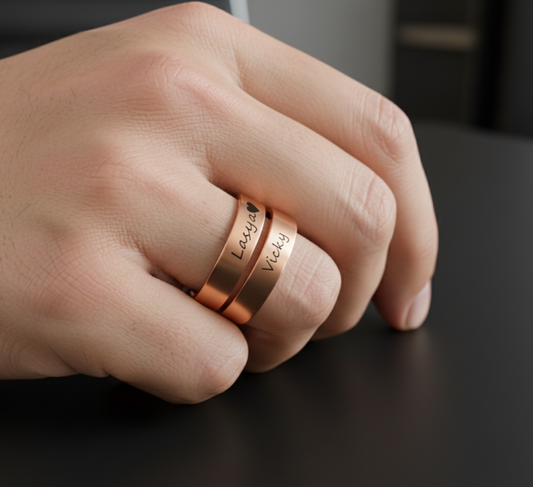 Personalized Adjustable Rose Gold Wrap Ring-1